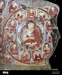 Fragment of a buddhist fresco painted ...