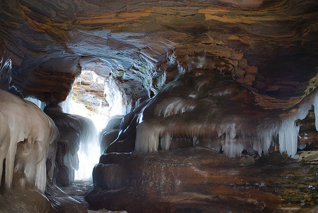 The inside of one of the ice caves.