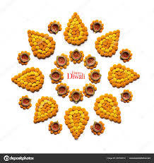 Flower Rangoli Diwali Onam Festival White Background — Stock Photo ...